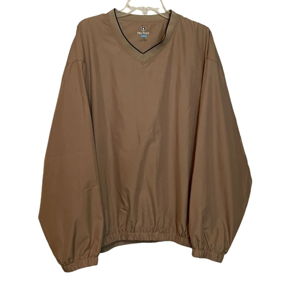 Pro‎ Tour Pullover Jacket Mens XXL Brown Windbreaker Golf CoolPlay